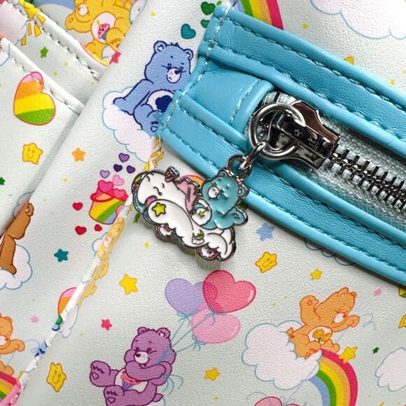 Loungefly x Care Bears 40th Anniversary Rainbow Mini Backpack 9” x 10.5” x 4.5” - Picture 6 of 9
